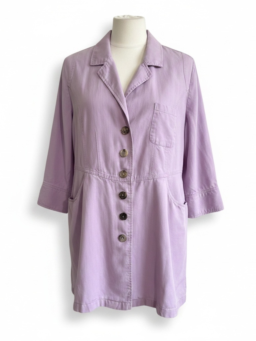 Soft Surroundings Lavender Button-Front Blazer Jacket